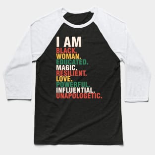 I am black black history month gift Baseball T-Shirt